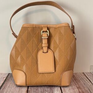 Tan Bucket Bag with matching zipper pouch